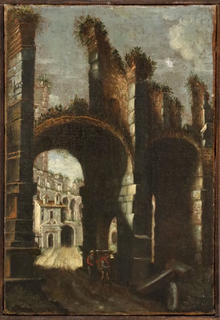 Giovanni Ghisolfi — Capriccio architettonico con figura